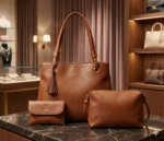 Fortify Style Women's Combo Handbag Set Of 3 (Purse, Shoulder Bag, Clutch) (Tan) (DualTan_Tan_bzr) - Image 2