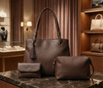 Fortify Style Women's Combo Handbag Set Of 3 (Purse, Shoulder Bag, Clutch) (Tan) (DualTan_Tan_bzr) - Image 5